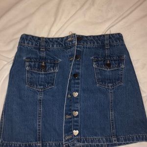 high waisted mini button skirt